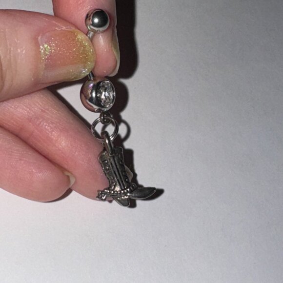 Boot With Spur Dangle Belly Ring - Picture 9 of 11